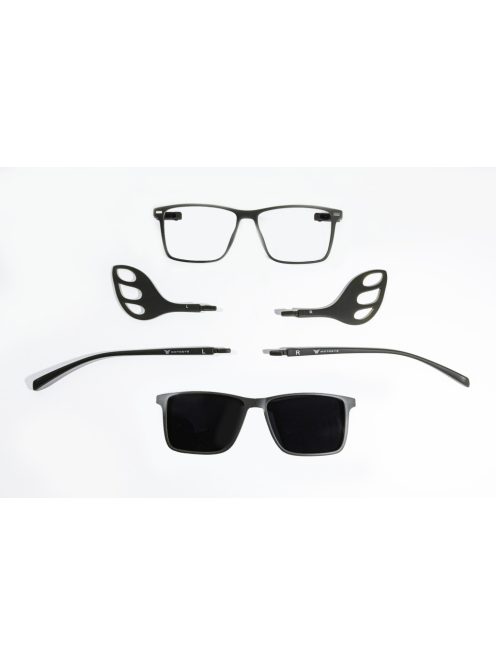 MOTOEYE H0001-C3 Khaki-Khaki Szemüvegkeret - Cserélhető szárakkal, sisakbarát kialakítással - Polarizált UV 400 mágneses napszemüveg előtéttel - Ultra könnyű alapanyagból - Szögletes forma - M, L méretű sisakhoz ajánlott