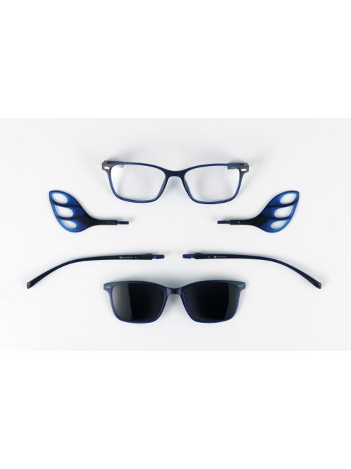 MOTOEYE H0002-C2 Átlátszó kék-Átlátszó kék Szemüvegkeret - Cserélhető szárakkal, sisakbarát kialakítással - Polarizált UV 400 mágneses napszemüveg előtéttel - Ultra könnyű alapanyagból - Íves forma - M, L méretű sisakhoz ajánlott