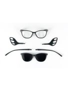 MOTOEYE H0003-C1 Fekete-Fekete Szemüvegkeret - Cserélhető szárakkal, sisakbarát kialakítással - Polarizált UV 400 mágneses napszemüveg előtéttel - Ultra könnyű alapanyagból - Íves forma - M méretű sisakhoz ajánlott