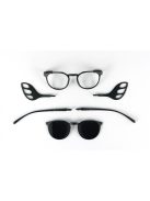 MOTOEYE H0004-C1 Fekete-Fekete Szemüvegkeret - Cserélhető szárakkal, sisakbarát kialakítással - Polarizált UV 400 mágneses napszemüveg előtéttel - Ultra könnyű alapanyagból - Kör forma - S méretű sisakhoz ajánlott