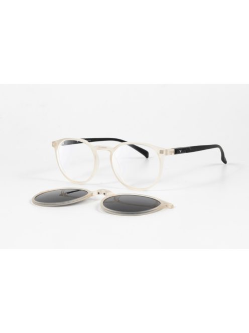 MOTOEYE H0004-C2 Átlátszó-Fekete Szemüvegkeret - Cserélhető szárakkal, sisakbarát kialakítással - Polarizált UV 400 mágneses napszemüveg előtéttel - Ultra könnyű alapanyagból - Kör forma - S méretű sisakhoz ajánlott