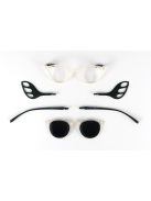 MOTOEYE H0004-C2 Átlátszó-Fekete Szemüvegkeret - Cserélhető szárakkal, sisakbarát kialakítással - Polarizált UV 400 mágneses napszemüveg előtéttel - Ultra könnyű alapanyagból - Kör forma - S méretű sisakhoz ajánlott