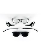 MOTOEYE H0008-C1 Fekete-Fekete Szemüvegkeret - Cserélhető szárakkal, sisakbarát kialakítással - Polarizált UV 400 mágneses napszemüveg előtéttel - Ultra könnyű alapanyagból - Szögletes forma - L, XL méretű sisakhoz ajánlott