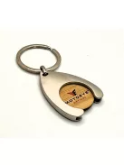 MOTOEYE Kulcstartó bevásárlókocsi érmével - Ezüst,Bambusz