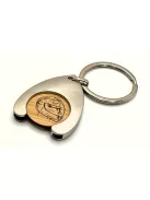 MOTOEYE Kulcstartó bevásárlókocsi érmével - Ezüst,Bambusz