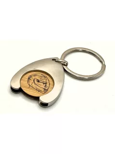   MOTOEYE Kulcstartó bevásárlókocsi érmével - Ezüst,Bambusz