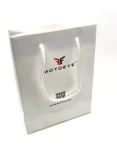 MOTOEYE Zsinórfüles papír táska - 14*18*6cm - Fehér