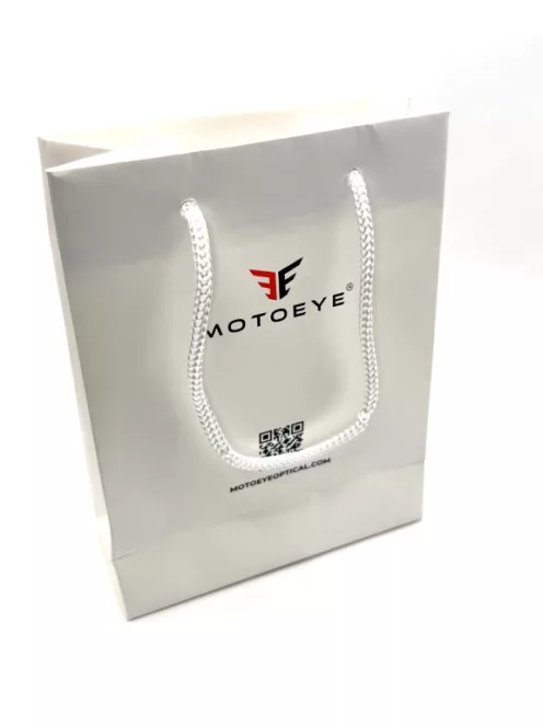 MOTOEYE Zsinórfüles papír táska - 14*18*6cm - Fehér