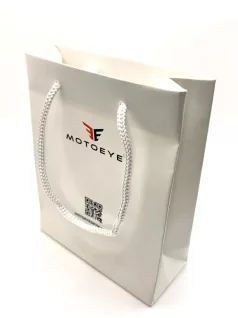 MOTOEYE Zsinórfüles papír táska - 14*18*6cm - Fehér