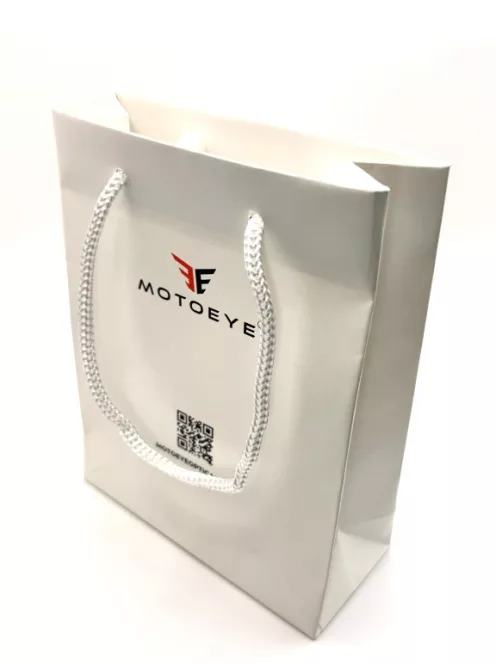 MOTOEYE Zsinórfüles papír táska - 14*18*6cm - Fehér